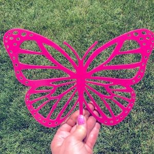 Pink Butterfly metal wall Art Deco